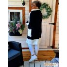 Fashion by NONO - Zana vastagabb kardigán-kabát fekete-fehér