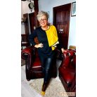 Fashion by NONO - Hilda fekete-mustár felső