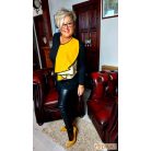 Fashion by NONO - Hilda fekete-mustár felső