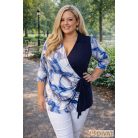 Fashion by NONO - Lion kék-egyedi mintás, kötős fazonú tunika