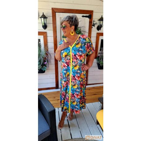 Fashion by NONO - Szultána virágmintás trendi maxiruha