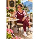 Fashion by NONO - Kíra burgundy-mintás felső