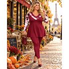 Fashion by NONO - Kíra burgundy-mintás felső
