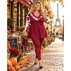 Fashion by NONO - Kíra burgundy-mintás felső