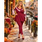 Fashion by NONO - Kíra burgundy-mintás felső