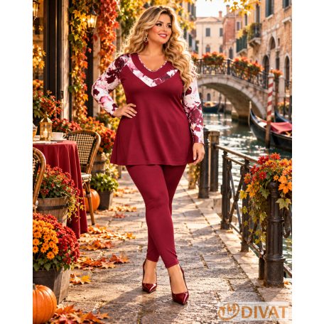 Fashion by NONO - Kíra burgundy-mintás felső