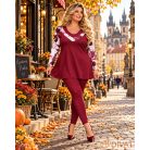 Fashion by NONO - Kíra burgundy-mintás felső