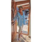 Fashion by NONO - Blanka világoskék csipkével díszített felső