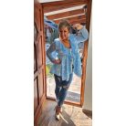 Fashion by NONO - Blanka világoskék csipkével díszített felső