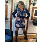 Fashion by NONO - Katica tunika-ruha sötétkék-mintás