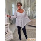 Fashion by NONO - Dália mellnél húzott extrán "A" vonalú fehér csipke tunika 