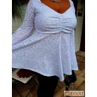 Fashion by NONO - Dália mellnél húzott extrán "A" vonalú fehér csipke tunika 