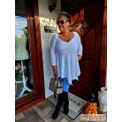 Fashion by NONO - Dália mellnél húzott extrán "A" vonalú fehér csipke tunika 