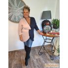 Fashion by NONO - Haiti vastag polár tunika sötétkék-púder