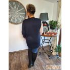 Fashion by NONO - Haiti vastag polár tunika sötétkék-púder