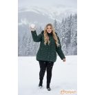 Belül szőrmés méregzöld télikabát nagyobb méretben 