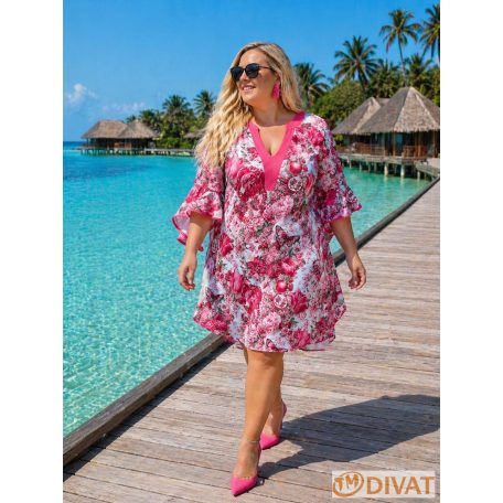Fashion by NONO - Gigi pink egyedi mintás ruha