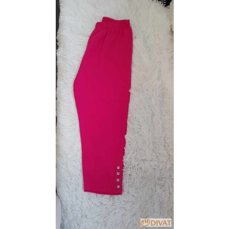 Priora Plus - Pink pamut 3/4-es leggings alul gombokkal díszítve EXTRA AKCIÓBAN