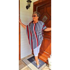 Fashion by NONO - Vera sötétkék-fehér csíkos tunika