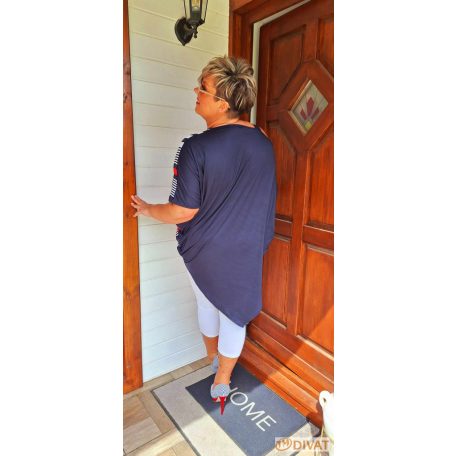 Fashion by NONO - Vera sötétkék-fehér csíkos tunika