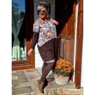 Fashion by NONO - Mandula virágmintás-csokibarna