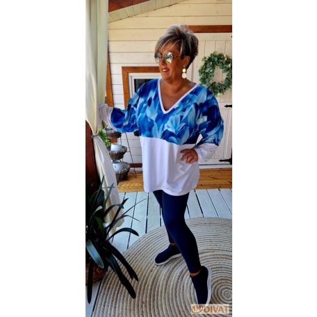 Fashion by NONO - Sötétkék pamut hosszú leggings