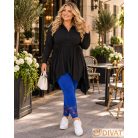 Fashion by NONO - Királykék pamut hosszú leggings csipkével díszítve