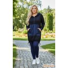 Fashion by NONO - Szendy sportos kapucis felső, fekete-farmerkék