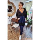 Fashion by NONO - Szendy sportos kapucis felső, fekete-farmerkék