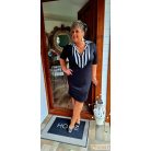 Fashion by NONO - Manna fekete-fehér csíkos ruha