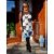 Fashion by NONO - Princess midi ruha - fehér alapon terendi masni mintával