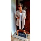 Fashion by NONO - Hédi mogyoró színű jégselyem zsebes kardigán