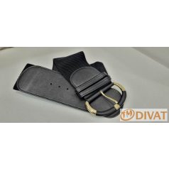 Trendi fekete gumis öv, arany díszítéssel