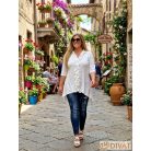 Fashion by NONO - Velence fodrokkal díszített fehér ing-tunika