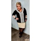 Fashion by NONO - Triest fekete felső, bézs csipkével díszítve