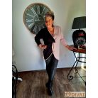 Fashion by NONO - Haiti vastag polár tunika fekete-púder