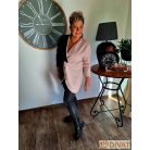 Fashion by NONO - Haiti vastag polár tunika fekete-púder