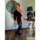 Fashion by NONO - Haiti vastag polár tunika fekete-púder