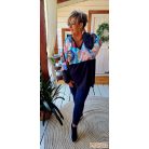 Fashion by NONO - Frida oversize felső sötétkék-mandala mintás