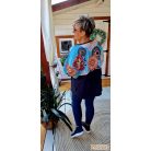 Fashion by NONO - Frida oversize felső sötétkék-mandala mintás