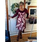 Fashion by NONO - Princess midi ruha - burgundy egyedi mintás