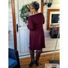 Fashion by NONO - Princess midi ruha - burgundy egyedi mintás