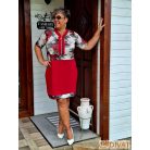 Fashion by NONO - Katica tunika-ruha piros-virágmintás