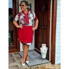 Fashion by NONO - Katica tunika-ruha piros-virágmintás