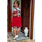 Fashion by NONO - Katica tunika-ruha piros-virágmintás