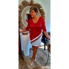 Fashion by NONO - Jupiter piros-fehér tunika-ruha