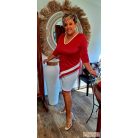 Fashion by NONO - Jupiter piros-fehér tunika-ruha