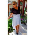 Fashion by NONO - Odett fehér maxi szoknya elöl rövidebb, hátul hosszabb fazonnal EXTRA MÉRETBEN