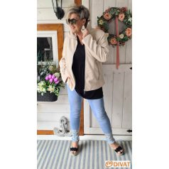   Török puha anyagú, karcsusított fazonú műbőr dzseki bézs színben