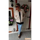 Török puha anyagú, karcsusított fazonú műbőr dzseki bézs színben